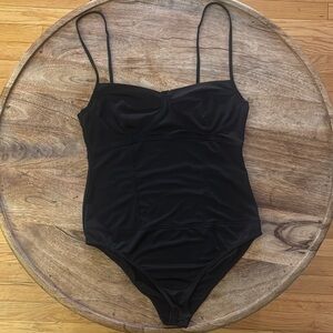 Zara collection, bodysuit with snap bottom. Size Small. Black.